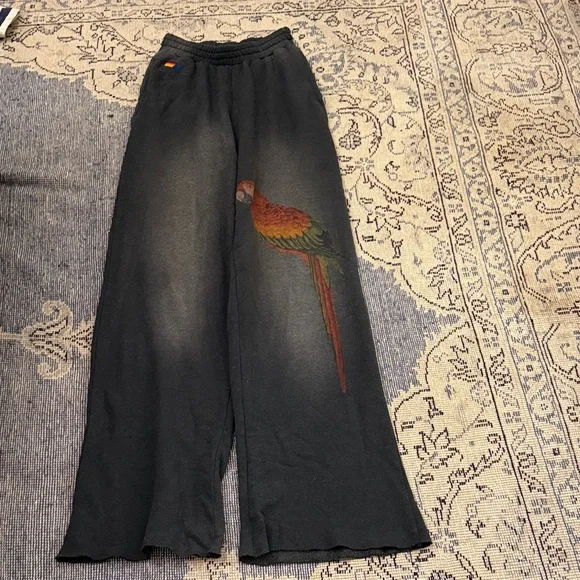 Aviator Nation SOLD OUT Wide Leg Parrot Sweatpants XS - Picture 2 of 6